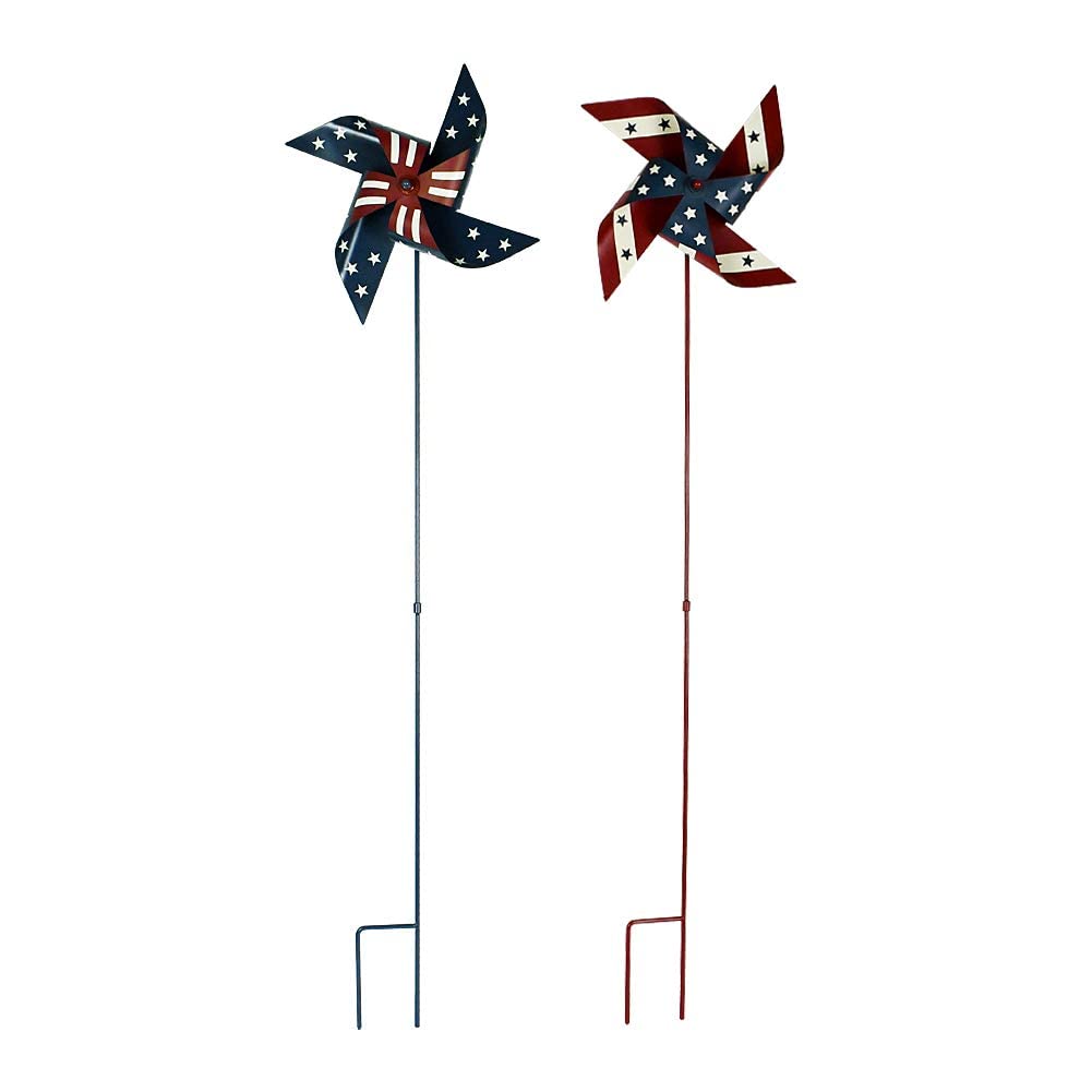 Patriotic Pinwheels 4th of July Decoration American Flag Metal Wind Spinner