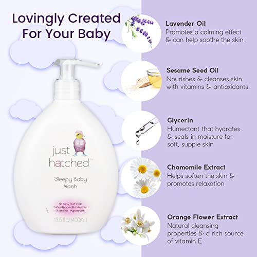 Sleepy Baby Wash Multi-Pack - Relaxing Bath + Body, Snuggly Yummy Fragrance, w/Essential Oils, Calming, Hypoallergenic, No Yucky Stuff & Harsh Ingredients, 13.5 fl oz (2 Pack)