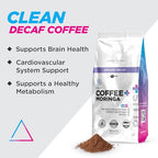 Livingood Daily Decaf Coffee with Moringa, Caffeine-Free Ground Coffee - Low Acid, Shade Grown & Made with Organic Coffee - Metabolism, Detox & Energy Boosting - 12 Oz