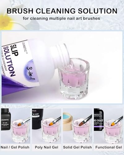 LOUINSTIC Polygel Slip Solution Liquid - 120ml Poly Nail Gel Slip Solutions Anti-stick Slip Solution for Polygels Nail colors
