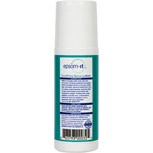 EPSOM-IT Soothing Nerve Lotion - Roll On Epsom Salt Magnesium Lotion, Topical Magnesium Cream with Capsaicin & Arnica for Tired Muscles and Sleep, 3oz