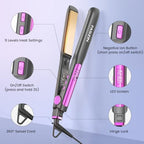 Professional Hair Straightener, 1.18 inch Ionic Titanium Plate, 20S Fast Heat Up Flat Iron with Clear LED Display, 2 in 1 Straightener and Curler Styling Tool for Straighten Hair (Gray)