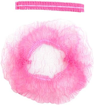 ProtectX 500-Pack Pink Disposable Hair Nets, Elastic Head Cover, Bouffant Caps, Sanitation Head Cover for Food Service, Spa Men & Women - 21 inch