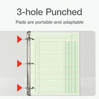 Adams Columnar Analysis Pad, 2 Column Ledger, 8.5" x 11", 100 Pages (50 Sheets), Green, 3 Hole Punch, for Accounting, Bookkeeping & Data (ACP85112)