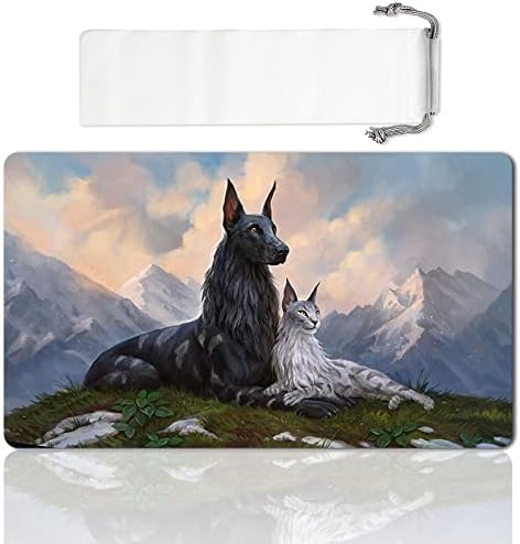 Board Game MTG Playmat Games Size 60X35 cm CCG Compatible for MTG CCG RPG Trading Card Game (MTG1-RIN and SERI, INSEPARABLE)