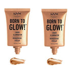 Pack of 2 NYX Born to Glow! Liquid Illuminator, Pure Gold LI03
