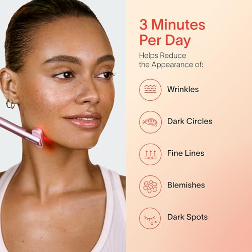 Solawave 4-in-1 Radiant Renewal Facial Wand | Red Light Therapy for Face and Neck | Galvanic Skincare Wand & Facial Massager | Anti-Aging Wrinkle Reduction | Solawave Original