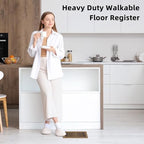 Floor Register 6 x 12 Inch 2 Pack, Floor Vent Covers for Home Floor, Sidewall, Premium Finish Air Vent Cover with Easy Adjust Air Supply Lever, Brown