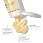 Beekman 1802 Milk Scrub Oat + Goat Milk Exfoliating Face Cleanser - Fragrance Free - With Oat Milk & Jojoba Beads - Skin Barrier & Biome Safe - Good for Sensitive Skin - Cruelty Free