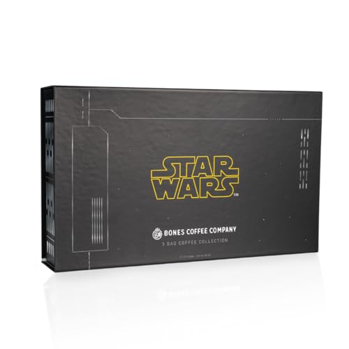 Bones Coffee Company Star Wars Collector's Box Sample Pack Gift Set Flavored Coffee Beans, Medium Roast Ground Coffee Low Acid (12 oz Pack of 3)
