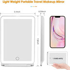 Rechargeable Travel Makeup Mirror 72 LED Lighted Makeup Mirror Travel Mirror Compact Slim LED Vanity Mirror with Lights Lighted Makeup Mirror with 3 Lighting Modes Dimmable Touch Screen (W1)