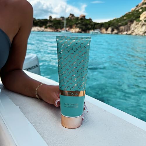 Onyx Strongest Dark Tanning Accelerator Lotion - Effective Tan Enhancer for Indoor & Outdoor Sun - Accelerates Melanin Production - No Stains & Streaks | Super Moisturizing | Tropical Scent | No-SPF