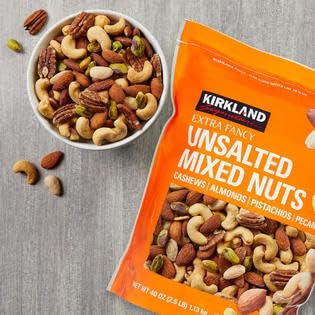 Kirkland Signature Extra Fancy Unsalted Mixed Nuts, 2 Jars (2.5 LB)