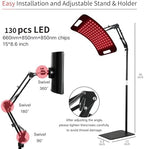 Red Light Therapy Lamp for Body with Adjustable Stand & Holder for Face and Body, 660nm and 850nm Infrared Light Panel Device for Home and Gym Use,130 Beads