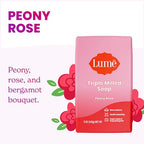Lume Whole Body Deodorant And Soap - 2.6 Ounce Smooth Solid Stick With 72 Hour Odor Control (Pack of 2) and 5 Ounce Triple Milled Soap (Pack of 2) - Aluminum and Baking Soda Free (Peony Rose)