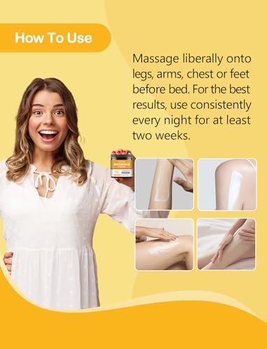 Natural Topical Magnesium Cream for Sleep,Nighttime Magnesium Lotion for Pain and Leg Cramps,Muscle Relaxation,Calm,Deep Hydration for Skin Care.(Vanilla)