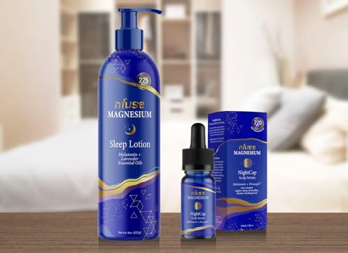 nfuse Magnesium Sleep Lotion with Melatonin and Lavender Essential Oils | Deep Relaxation & Sleep (8 oz)