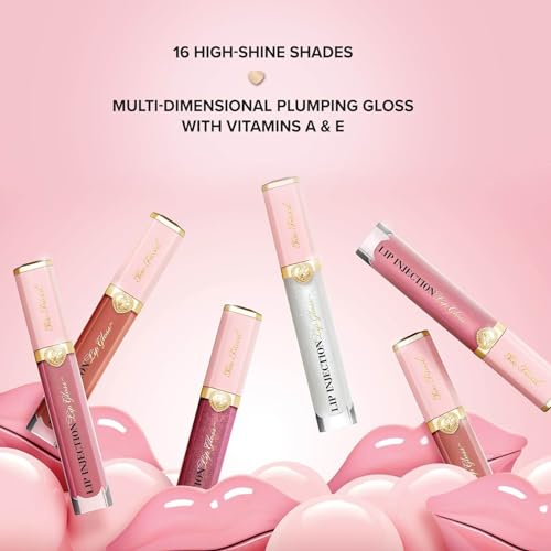 Too Faced Lip Injection Power Plumping Lip Gloss | Vitamin A + E, Vegan + Cruelty Free, 0.22 Fl Oz