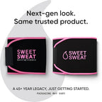 Sports Research Sweet Sweat Waist Trimmer (Core Series) - Premium Sweat Enhancing Fitness Band for Women & Men - Adjustable Fit �� Latex-Free Neoprene - Pink Logo, Small