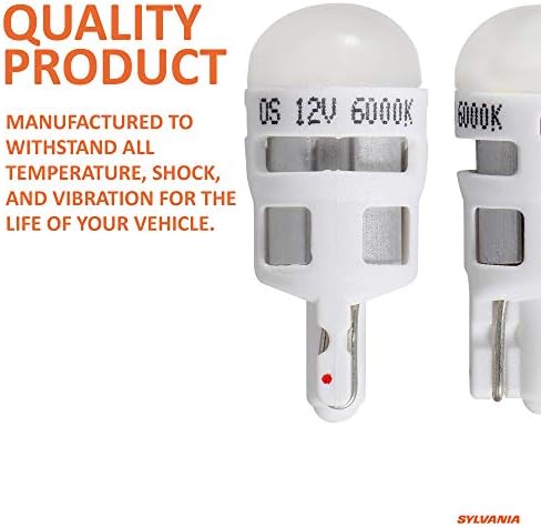SYLVANIA ZEVO 194 T10 W5W White LED Bulb, (Contains 2 bulbs)