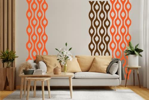 Mainstays Thermal Wave Abstract Wall Decal - Mid Century Modern Retro 70s Decor