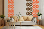 Mainstays Thermal Wave Abstract Wall Decal - Mid Century Modern Retro 70s Decor