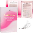 LLBA LashFolio Narrow Promade Fans | Handmade Volume Eyelashes | Multi Selections 5D~10D | C CC D Curl | Thickness 0.03~0.07mm | 8-15mm Length | Long Lasting & Easy Application (5D-0.07 CC 8mm-11mm)