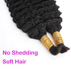 Human Braiding Hair for Boho Braids 12A 20" Deep Water Wave Bulk Human Hair Extensions for Braiding No Weft Brazilian Virgin Curly Loose Deep Wave Bulk Wet and Wavy 1 Bundle 100g Natural Black