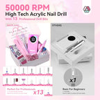 SAVILAND Powerful Electric Nail Drill Professional: 50000RPM Nail Filer Electric Nail File Rechargeable Nail Drill Kit Portable Nail Efile 2 Ceramic Bit 2 Sticker for Fast Remove Acrylic Nail