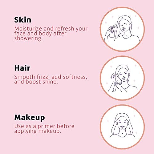 De La Cruz Rose Water and Glycerin for Face - Rosewater Facial Toner and Moisturizer for Skin and Hair 8 fl oz (236 mL) - 2 Bottles