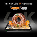 4K Digital Microscope, Elikliv EM4K 8" Coin Microscopes 2000x, 52MP HDMI Microscopes, Soldering Microscope for Adults, Micro scopes for Electronics Repair, 3840P UHD Video Micro socpe, 10" Stand, 64G