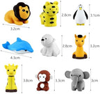 111Pcs Animal Erasers Desk Pets for Kids Animal Pencil Erasers Bulk Puzzle Eraser Toys Gifts for Classroom Prizes,Game Reward,Treasure Box,Easter Egg Fillers,Goodie Bag Stuffer,Party Favors