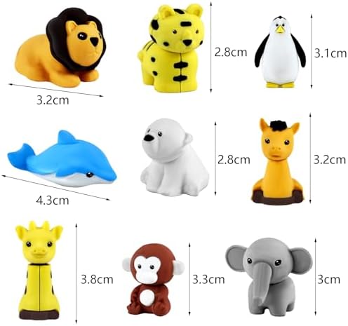 81Pcs Animal Erasers Desk Pets for Kids Animal Pencil Erasers Bulk Puzzle Eraser Toys Gifts for Classroom Prizes,Game Reward,Treasure Box,Easter Egg Fillers,Goodie Bag Stuffers,Party Favors