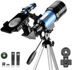 AOMEKIE Telescopes,70mm Aperture 300mm Table Tripod, Astronomical for Beginners,2 Eyepieces 150X with Smartphone Adapter Moon Filter 3X Barlow
