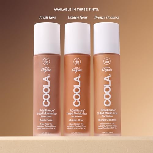 COOLA Organic Rosilliance BB Cream With SPF 30, Tinted Moisturizer Sunscreen & Foundation, Dermatologist Tested, 1.5 Fl Oz