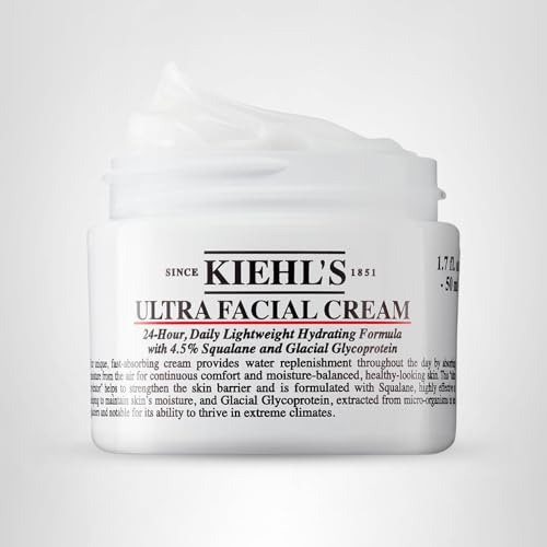 Kiehl's Ultra Facial Cream, with 4.5% Squalane to Strengthen Skin's Moisture Barrier, Skin Feels Softer and Smoother, Long-Lasting Hydration, Easy and Fast-Absorbing, Suitable for All Skin Types