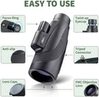 Gosky Titan 12X50 Monocular Telescope with Smartphone Holder - Waterproof Fog-Proof Shockproof Scope BAK-4 Prism FMC for Bird Watching Hunting Camping Traveling Wildlife Scenery