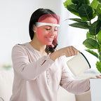 L E D Face Mask Light Therapy, 7 Colors L E D Light Therapy Mask, Red & Blue Light Therapy for Face, Light Mask for Skin Care, Portable Rechargeable