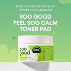 SOO Good Feel Soo Calm Pure Cotton Toner Pads 70 w/83% Cabbage Centella Asiatica Azulene - Sensitive Skin Soothe Pore & Sebum Control Korean Skincare