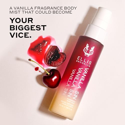 Ellis Brooklyn VANILLA SIN Hair And Body Mist - Gourmand Perfume with Black Cherry, Fresh Freesia, & Bourbon Vanilla, Vegan Perfume Made In The USA