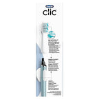 Oral-B Clic Manual Toothbrush (Aqua) with 2 Replaceable Brush Heads and Magnetic Brush Mount