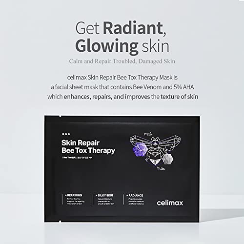 celimax Skin Repair BeeTox Therapy Sheet Mask 25ml (10EA) + The Real Noni Energy Ampoule Mask 25ml (5EA) Bundle