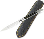 GERMANIKURE Clear Glass Cuticle Stick in Leather Sleeve - Ethically Made in Czech Republic - Cuticle Pusher & Remover, Callous & Dry Skin Fingertip File, Nail Shaper