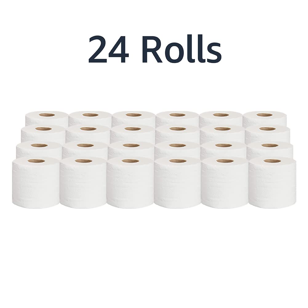 AmazonCommercial 2-Ply Ultra Plus Individually Wrapped Toilet Paper, White, Septic Safe, Compatible with Standard Dispensers, 400 Sheets per Roll (24 Rolls), 4.1 x 3.6 Sheet