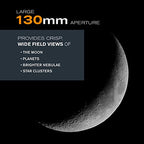Celestron – AstroMaster 130EQ–MD Newtonian Reflector Telescope for Beginners – Aluminized Mirror – Motor Drive to Track Stars – Adjustable Tripod – Includes Eyepieces Plus Astronomy Software Package