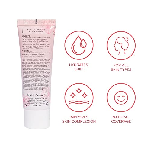 pūrlisse Ageless Glow Serum BB Cream SPF 40 : Clean & Cruelty-Free, Full & Flawless Coverage, Hydrates with Collagen | Medium 1.4oz