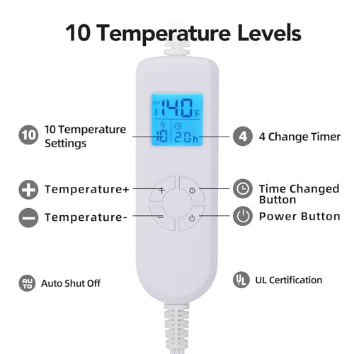 New 2023 Ambershine 45cmx85cm XXXL King Size Heating Pad with Fast-Heating Technology&10 Temperature Settings, Flannel Electric Heating Pad/Pain Relief for Back/Neck/Shoulders/Abdomen/Legs (Red)