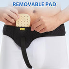 Inguinal Hernia Belt for Men & Women | Single-Side Precision Support (Left/Right) | Medical-Grade Post-Surgery Truss with Adjustable Waist Strap | Black, S (24"-29.5" Hip)
