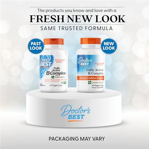 Doctor's BEST Fully Active B Complex, Energy & Cellular Support, Non-GMO, Gluten Free, Soy Free, Vegan 30 Veggie Caps,(Pack of 2)