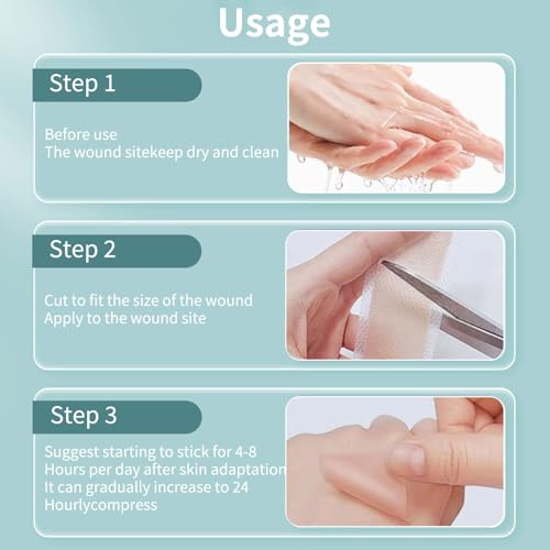 Losveo Silicone Scar Sheets for Face Wrinkles, Medical Grade Silicone Scar Sheets(1.6”x 120” Roll-3M) for Surgical Scars, C-Section, Burn, and Acne Scars- Reusable Scar Removal Strips
